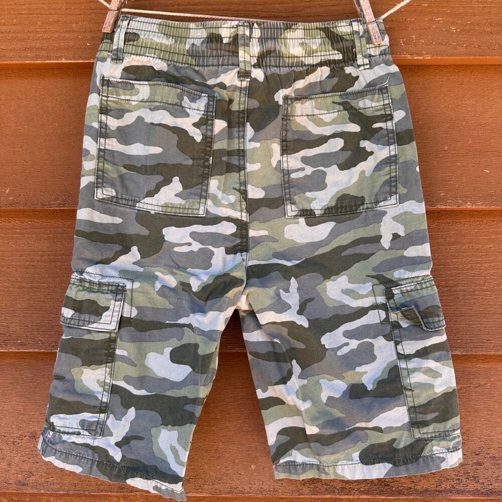 Place Boys Camo Elastic Waist Cargo Shorts Size 14 100% Cotton Made In Kenya - Picture 4 of 8